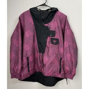 Vintage SERAC Pink/Black Ski Jacket Coat Women's Size 14 Zip Pockets